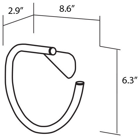 Secret Bath, Polished Chrome Towel Ring, Nova Collection