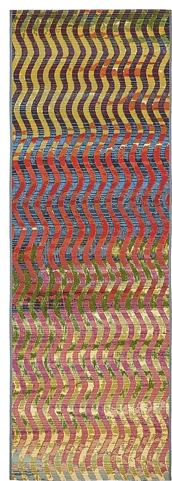 Unique Loom Multicolored Wavy Outdoor 2'' 0 x 6'' 0 Runner Rug