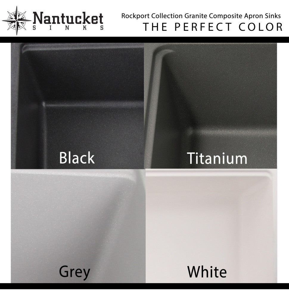 Nantucket Sinks PR3320-APS-TI 33" Reversible Granite Composite Apron Sink