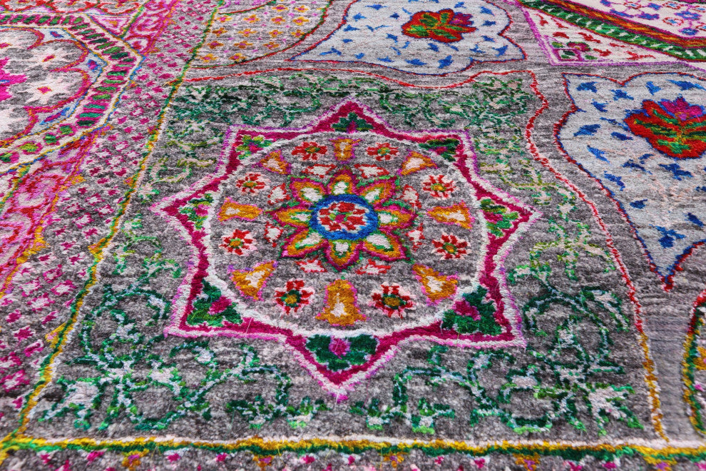 Wool & Silk Mamluk Handmade Rug 7' 9" X 9' 11" - Q13729