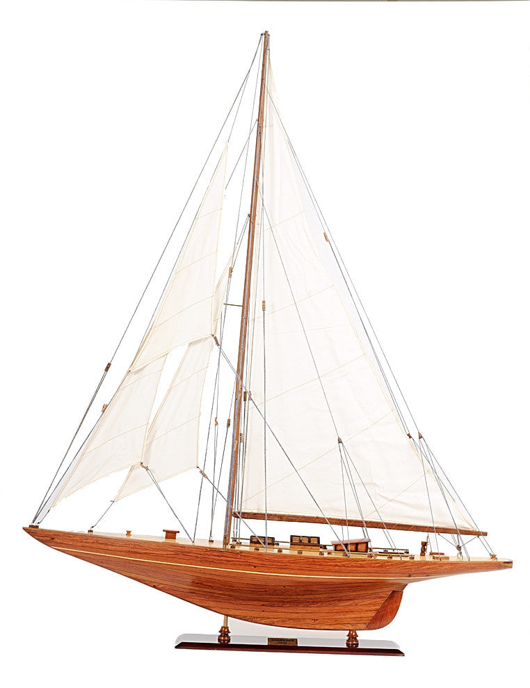 Shamrock Yacht Wooden model sailing boat, Large
