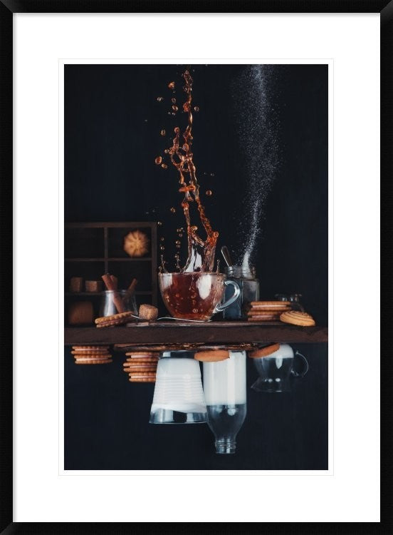 "Upside And Down Again (with Coffee)"  by Dina Belenko, 24x32"
