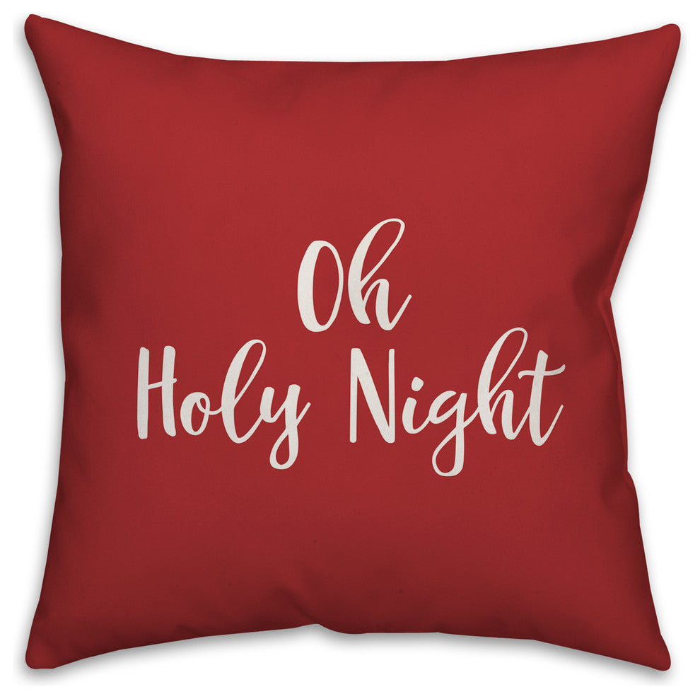 So Hurry Down The Chimney Tonight, Red 18x18 Throw Pillow Cover