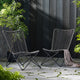 Juan Outdoor Wicker Accent Chairs, Set of 2, Gray/Black