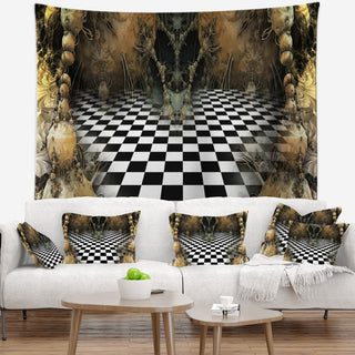 Geometric Composition Wide View Contemporary Wall Tapestry, 92"x78"