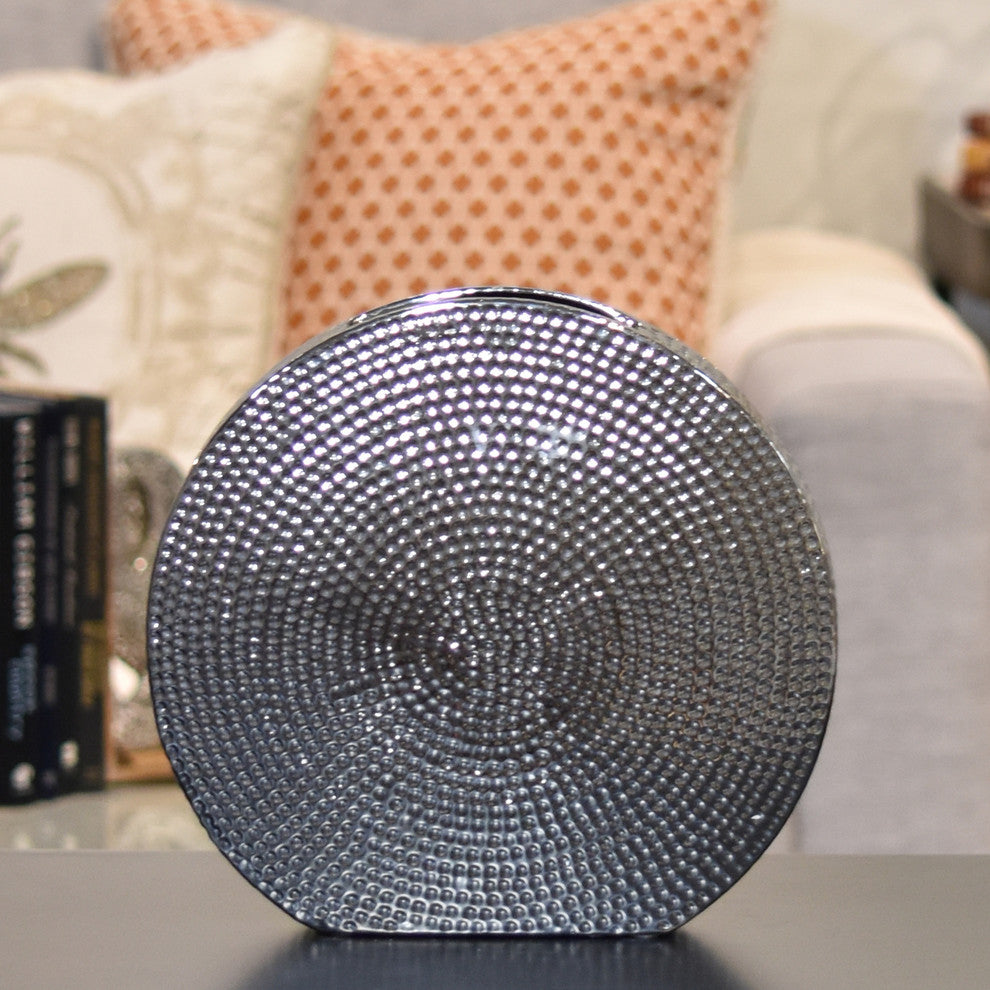 Silver Ceramic Vase