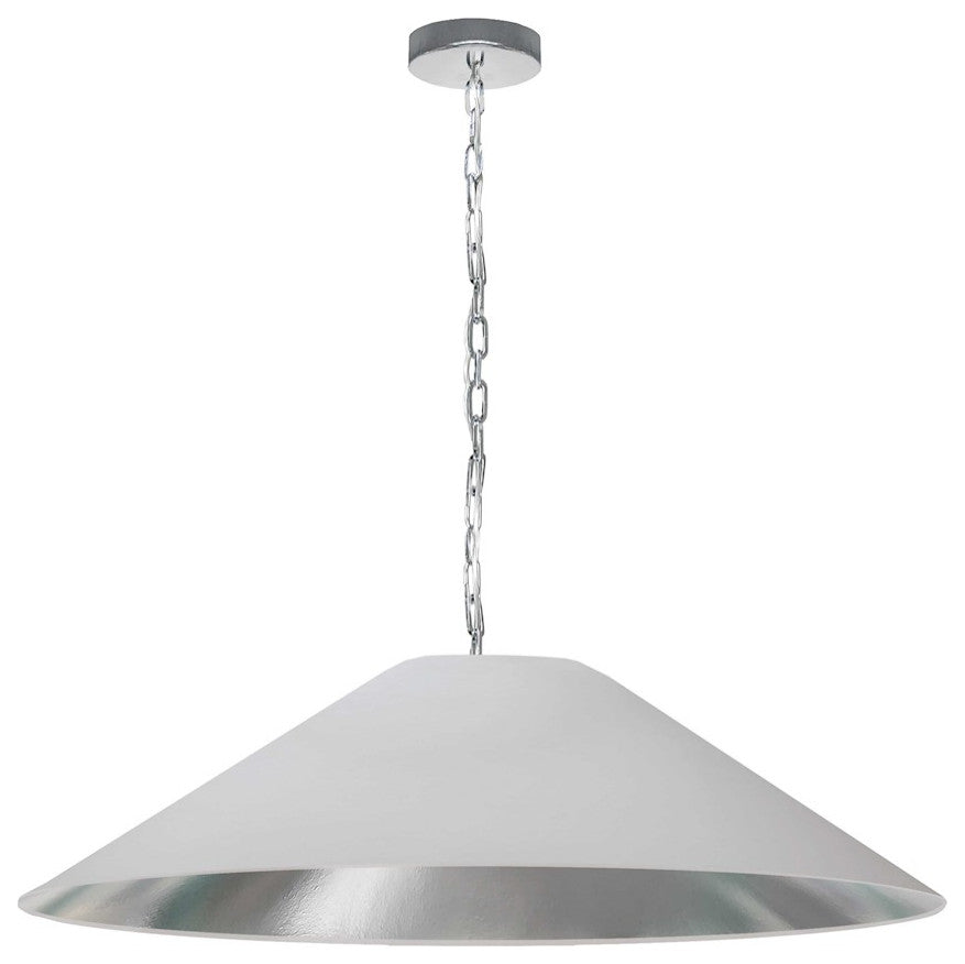 Presley Incandescent Pendant, Polished Chrome with White / Silver Shade