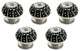 Intersection  1-3/5", 40mm, Black and White Cabinet Knob, Pack of 5