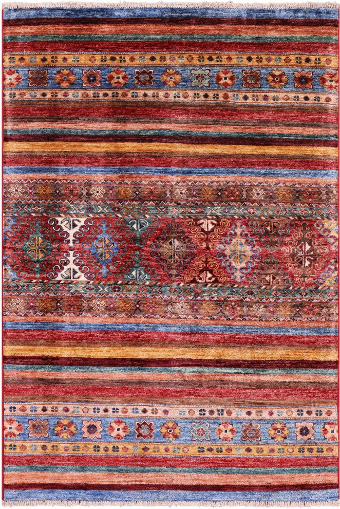 Khorjin Super Kazak Hand Knotted Rug 3' 4" X 5' 0" Q5477