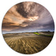 Field Waiting For Cultivation, Landscape Round Metal Wall Art, 11"