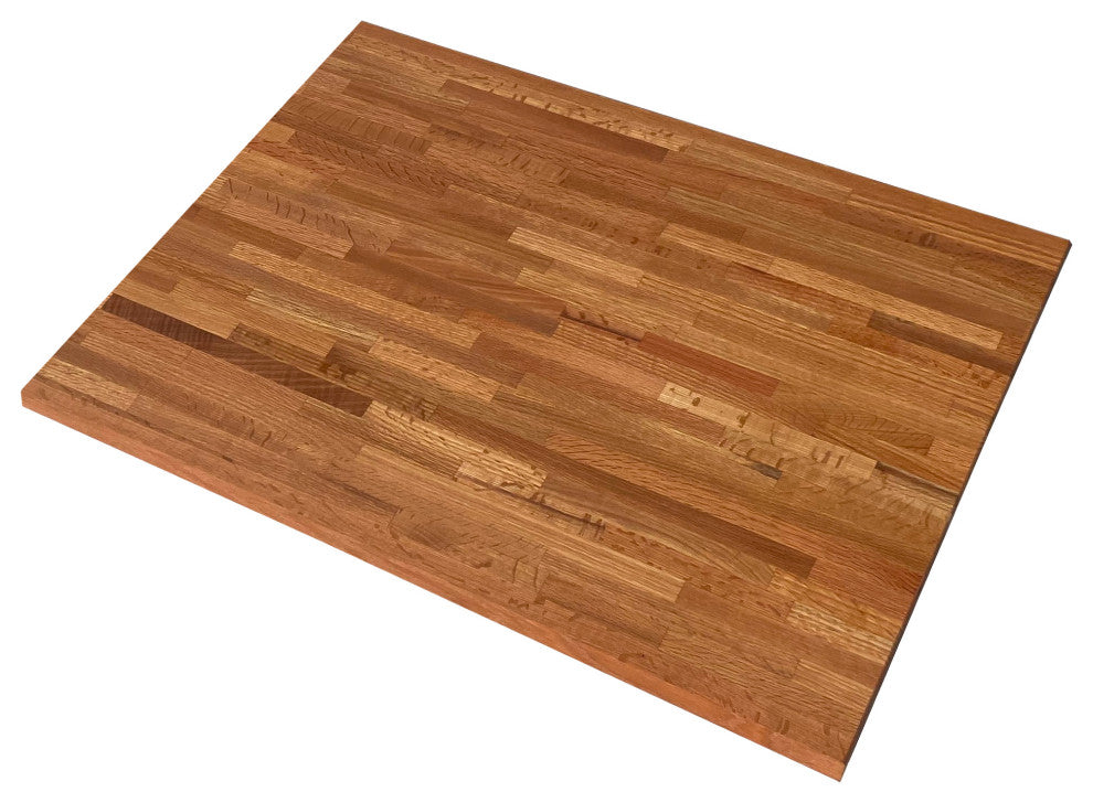 26" Deep Edge Grain Butcher Block Countertop 1.5" Thick, Red Oak, 26" X 26"