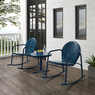 Griffith 3-Piece Outdoor Rocking Chair Set, Navy Gloss