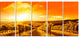 Scenic Sunset Road in Italy, Large Landscape Canvas Art, 60"x28", 5 Panels