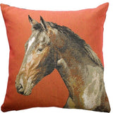 Horse Head French Tapestry Throw Pillow