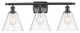 Innovations 516-3W-BK-GBC-82 3 Light Bath Vanity Light, Matte Black