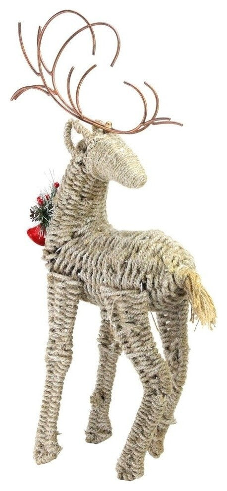 27" Reindeer Facing Backwards Twine Christmas Figure