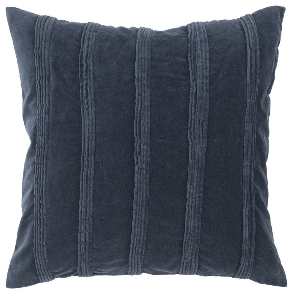 Navy Textural Striped Throw Pillow