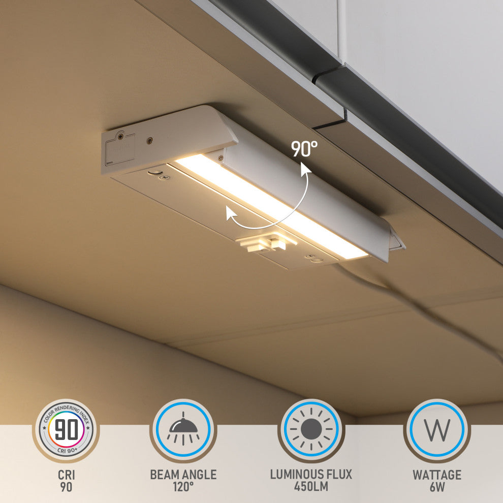 8 Pack 8" 3CCT Swivel LED Under Cabinet Light, Dimmableand Linkable