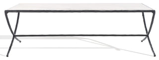 Safavieh Couture Debbie Rectangle Metal Coffee Table, Black/White