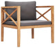 vidaXL Patio Chair Outdoor Patio Furniture with Gray Cushions Solid Wood Teak