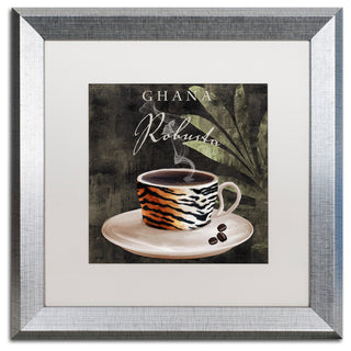 Color Bakery 'Afrikan Coffee IV' Art, Silver Frame, White Matte, 16"x16"
