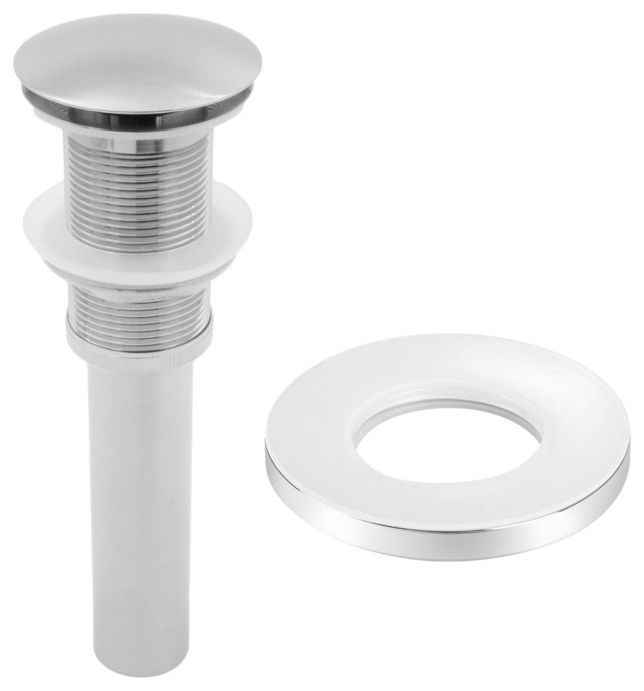 Vessel Sink Pop-Up Drain without Overflow and Mounting Ring, PUD-MR, Brushed Nickel