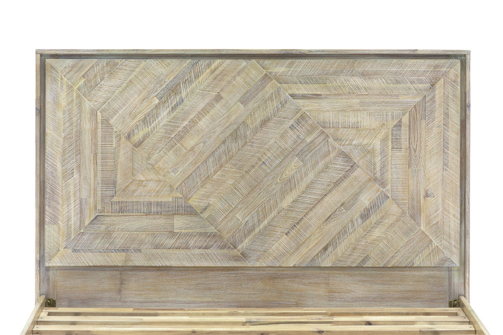 Peridot Queen Platform Bed Frame, Natural Acacia Wood