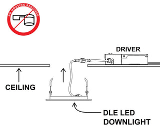 DLE4 Series 4" Square Downlight, Black, 3000k