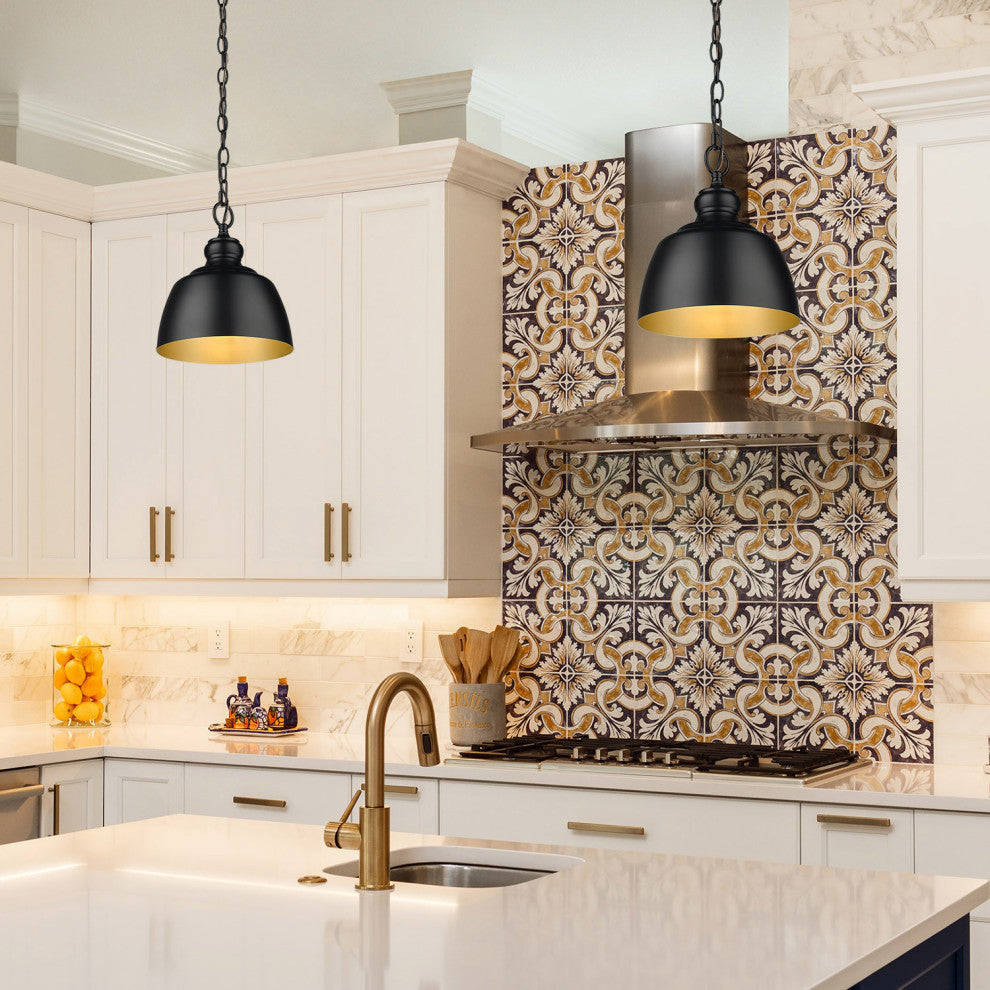 Golden Lighting 0316-M1L Holmes 9"W Mini Pendant - Modern Brushed Gold