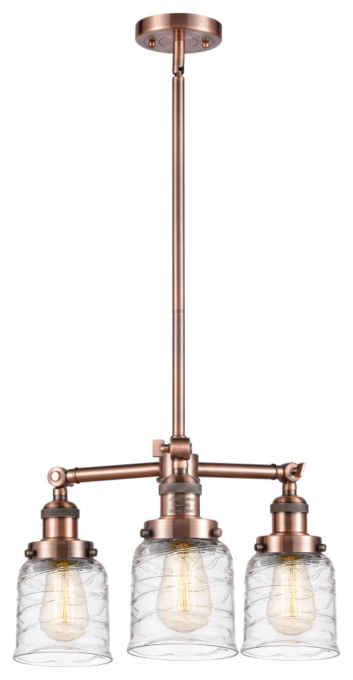 INNOVATIONS 207-AC-G513-LED 3-Light Chandelier Antique Copper