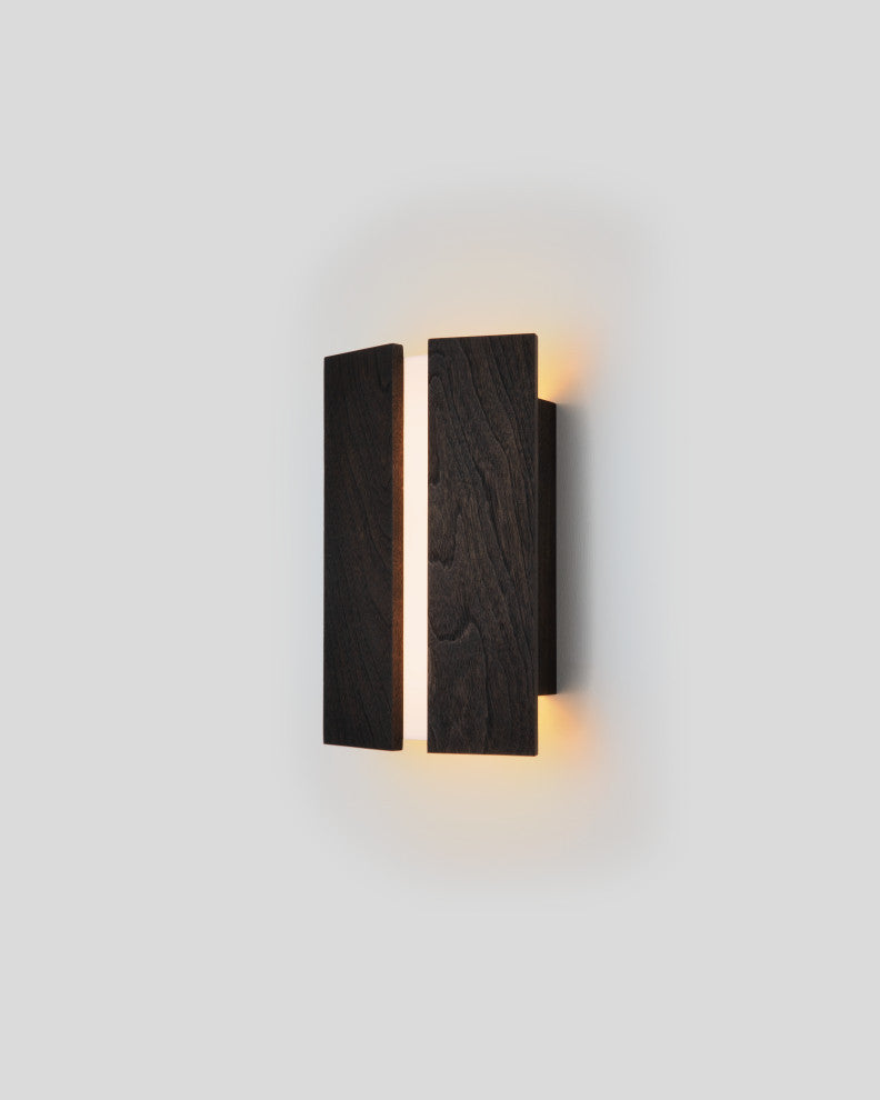 Rima LED Sconce, Dark Stained Walnut, Frosted, 3500k Led, P1 Driver