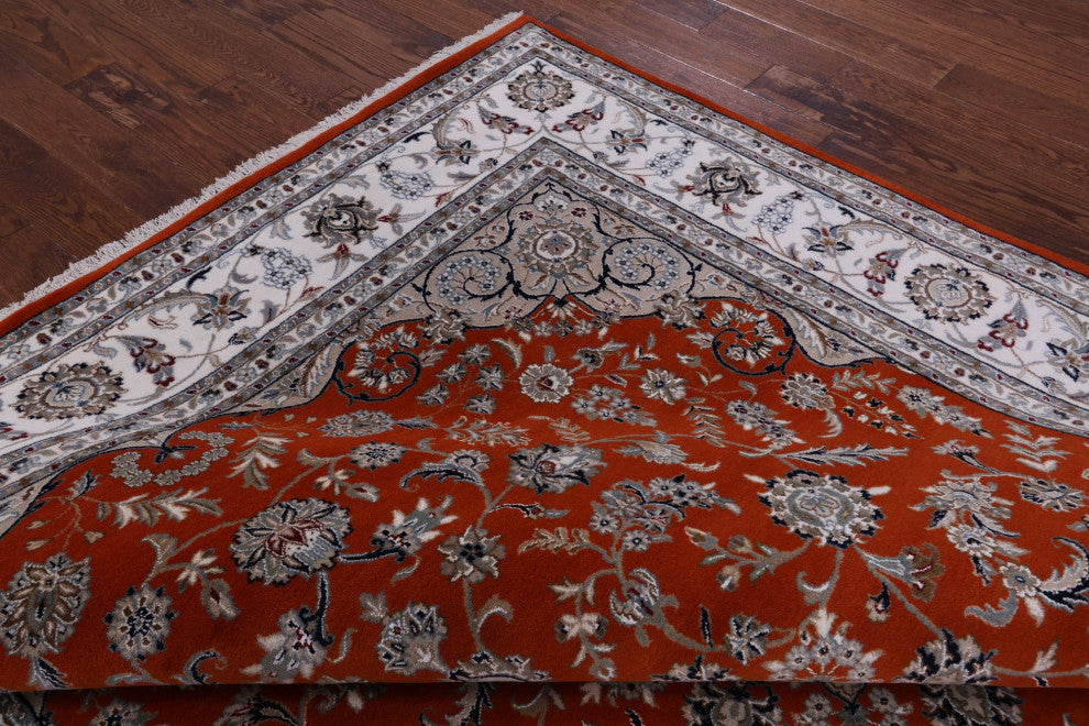 Persian Nain Wool & Silk Hand Knotted Rug 8' 1" X 10' 0" - Q13125
