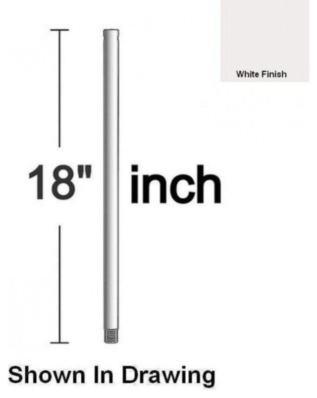 18" Universal Downrod, White