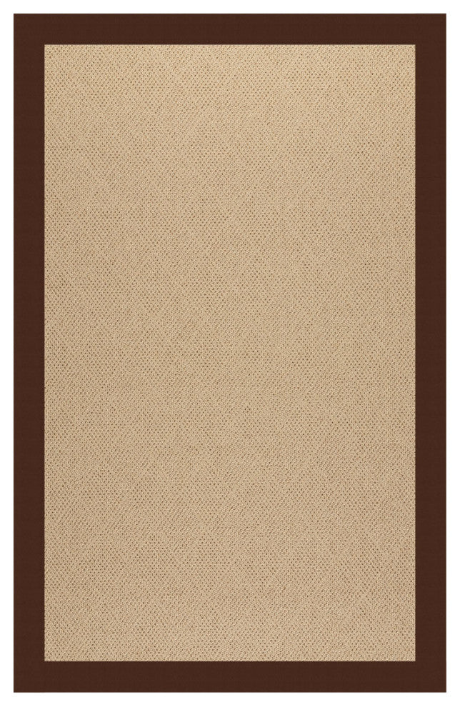 Zoe-Cane Wicker Machine Tufted Rectangle Rug, Brown, 4''x6''