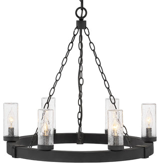 Hinkley Sawyer Medium Single Tier Chandelier 12V, Black