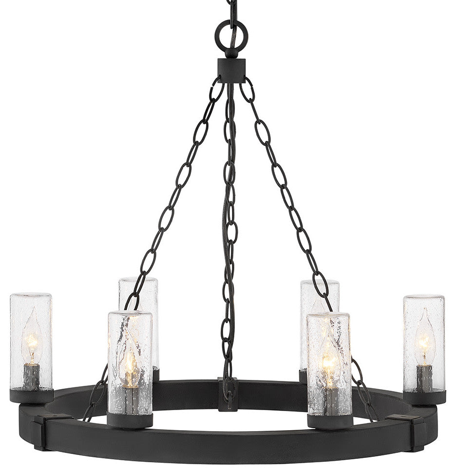 Hinkley Sawyer Medium Single Tier Chandelier 12V, Black
