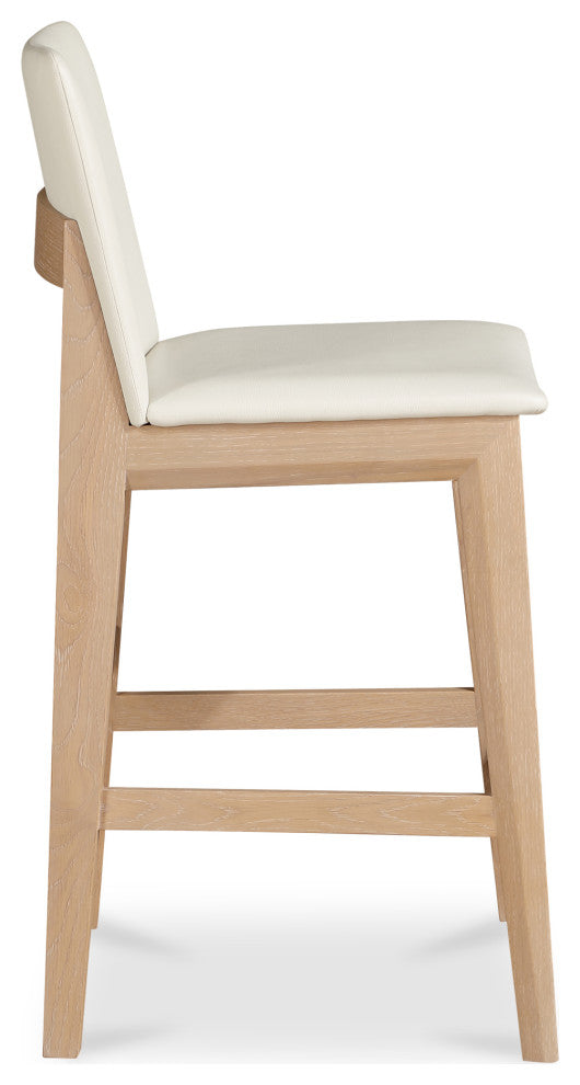 Deco Oak Counter Stool White PVC