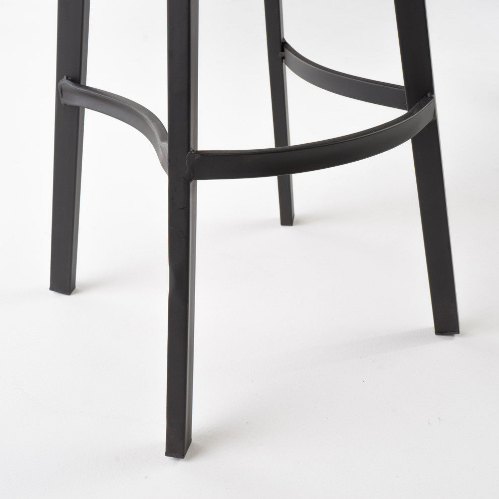 GDF Studio Shea Rustic Wood and Iron Swivel Bar Stool, Set of 2