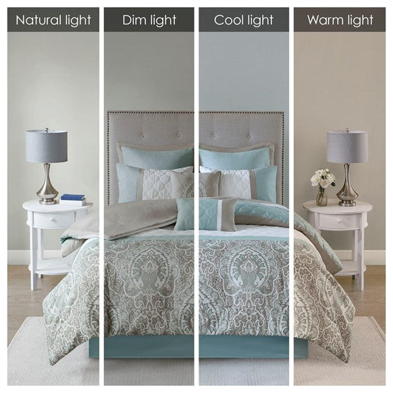 510 Design Shawnee 8 Piece Comforter Set, Seafoam, King