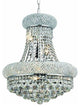 Elegant Primo Dining Room Light, Chrome Finish With Royal Cut Crystal