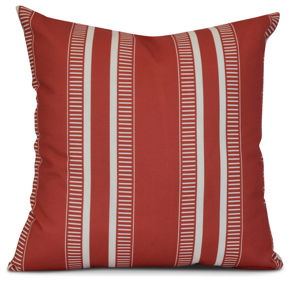 16x16", Stripe, Dashing Stripe Outdoor Pillow, Red