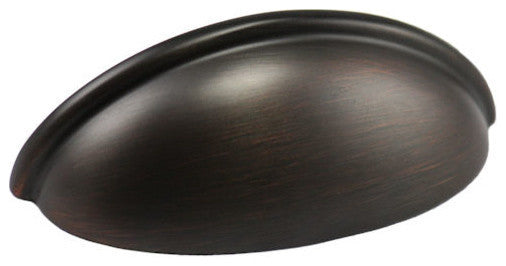 Cabinet Cup Pull, 3" Hole Centers, Oil Rubbed Bronze, Set of 10