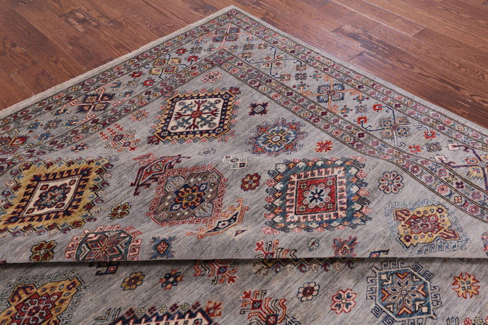 8' 10" X 11' 5" Super Kazak Hand Knotted Wool Rug Q9508