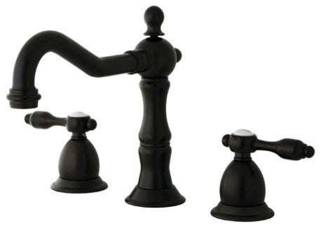 Kingston Brass Widespread Bathroom Faucet With Brass Pop-Up, Oil Rubbed Bronze