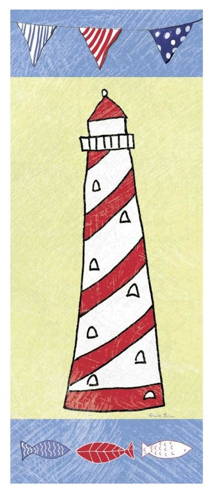 "Coastal Lighthouse II" Digital Paper Print by Farida Zaman, 26"x62"