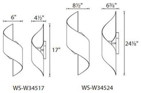 Modern Forms Helix LED Wall Light, Bronze, 8.5"