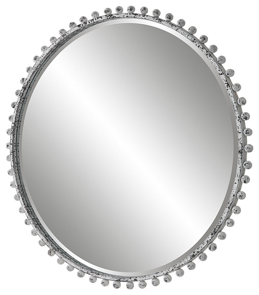 Uttermost UT-9770 Mirror from the Taza collection, Aged White