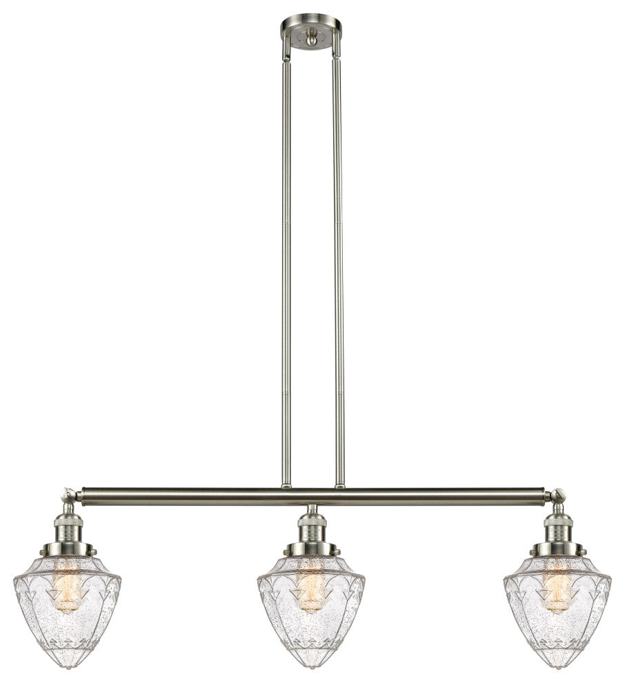 Innovations 213-SN-G664-7 3 Light Island Light, Brushed Satin Nickel