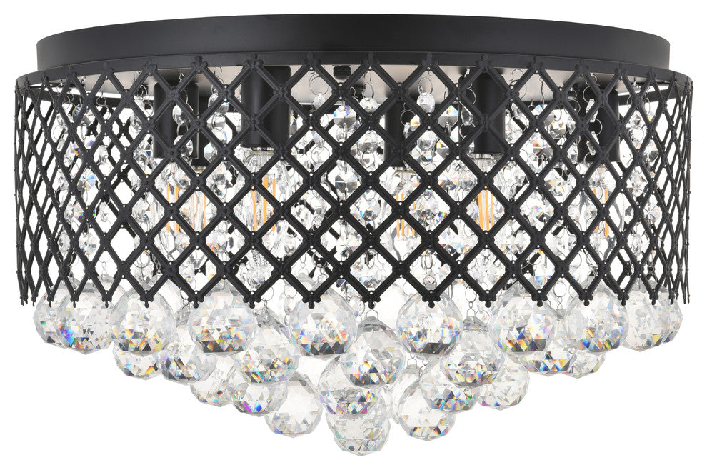 Matte Black Finish 6-Light Flush Mount