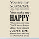 VWAQ You Are My Sunshine Wall Art Vinyl Decal Nursery Wall Quote Large Kids Room